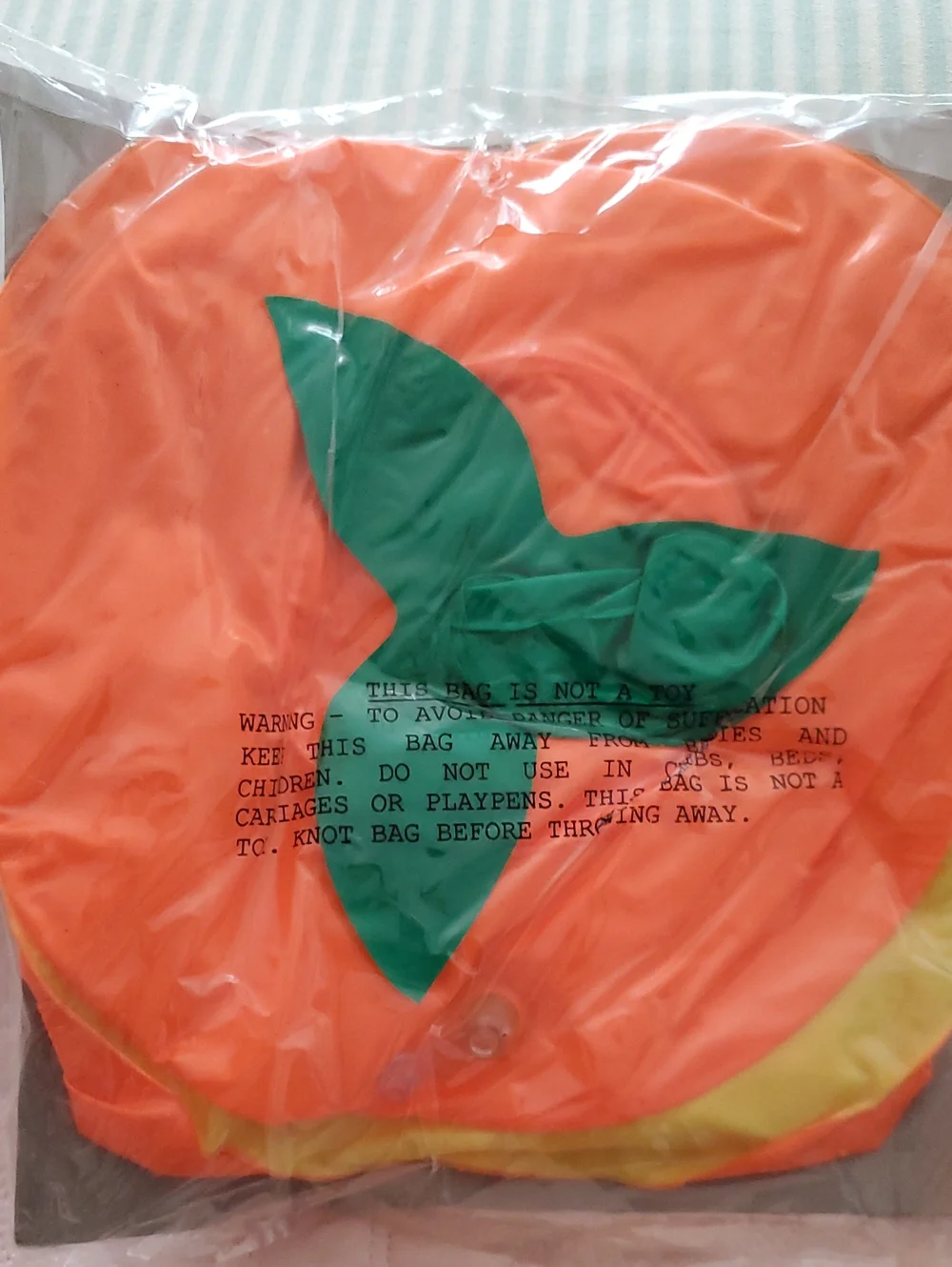 Amscan Inflatable Pumpkin Candy Bowl - Orange with Green Stem